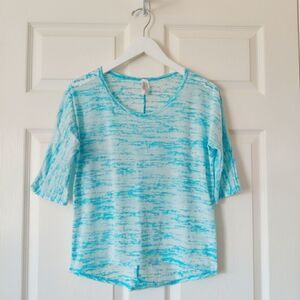Discreet dolman high low burnout tee sz PL